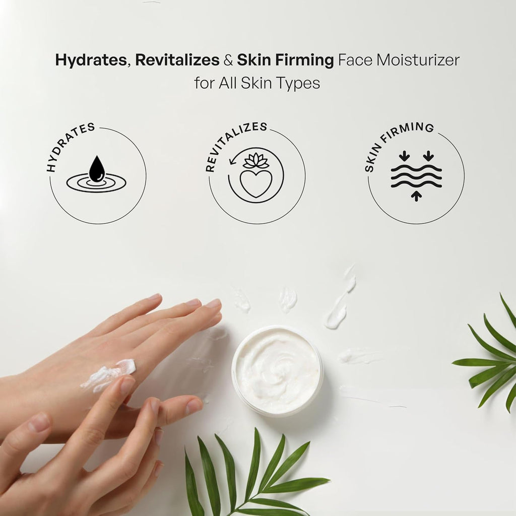 REFINEÉ Face Moisturizer Mineral Cream with Peptides and Rosehip (2oz), Firming Light Weight Anti-Aging Anti-Oxidant Vitamin-Filled Face Moisturizer for All Skin Types, Hydrates & Firms Skin