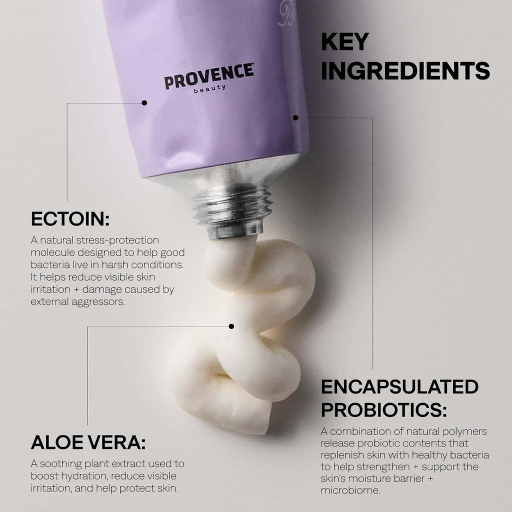 Provence Beauty BARE LUMIÈRE Skin Barrier Repair Cream – 5-in-1 Face Moisturizer with Ectoin, Encapsulated Probiotics & Aloe Vera – Hydrates, Primes, Boosts Glow & Strengthens the Skin – 2 fl oz