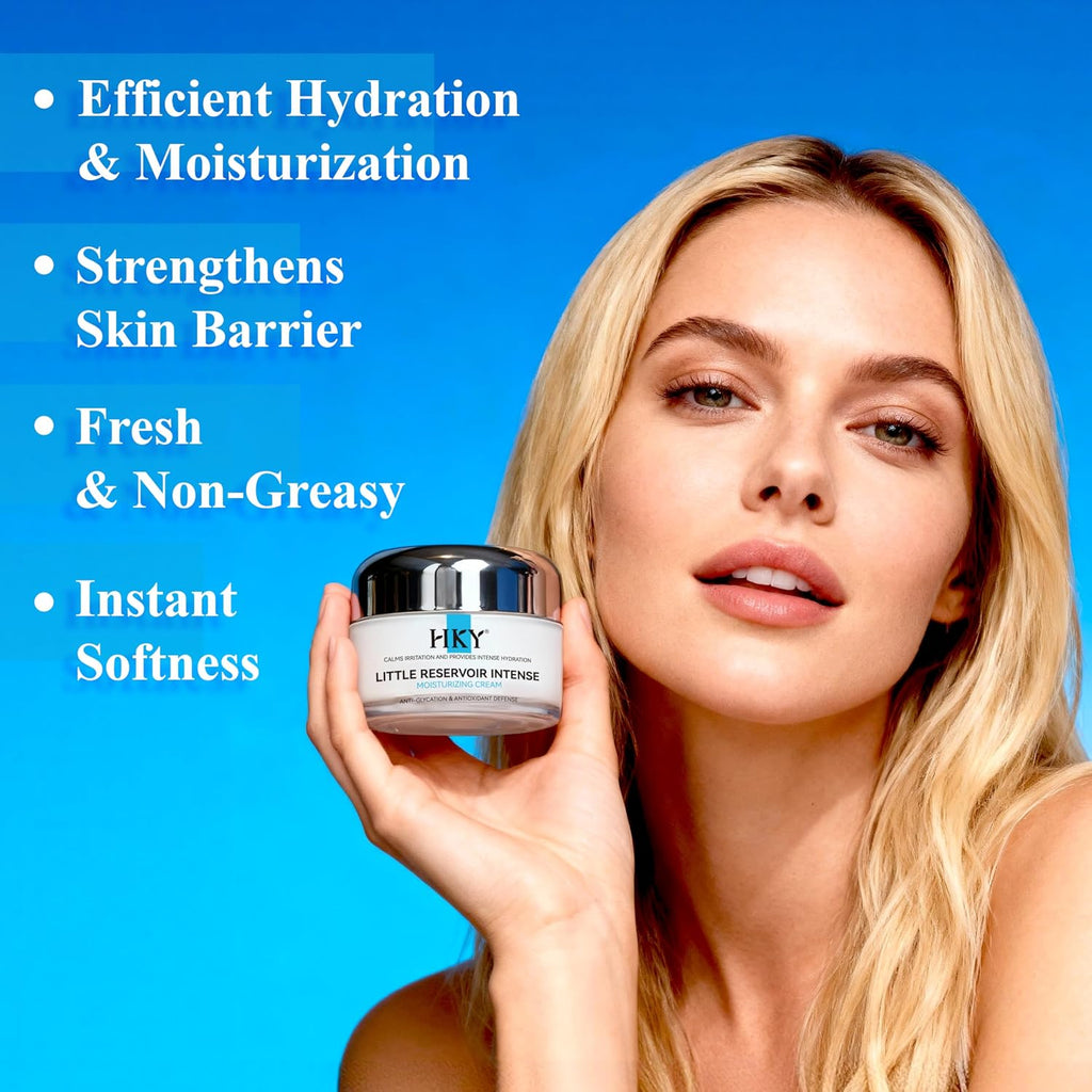 HKY Face Cream with Snow Mushroom & Lotus Root – Deep Hydrating Moisturizer for Dry & Sensitive Skin | Panthenol, Yam Extract, Okra Extract | Lightweight Korean-Inspired Skincare 50ml
